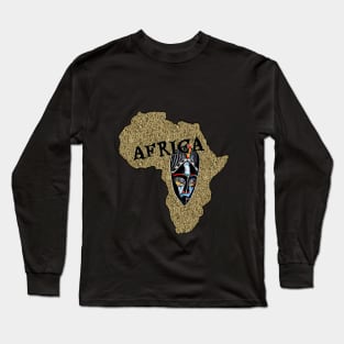 Africa Map with Mask Long Sleeve T-Shirt